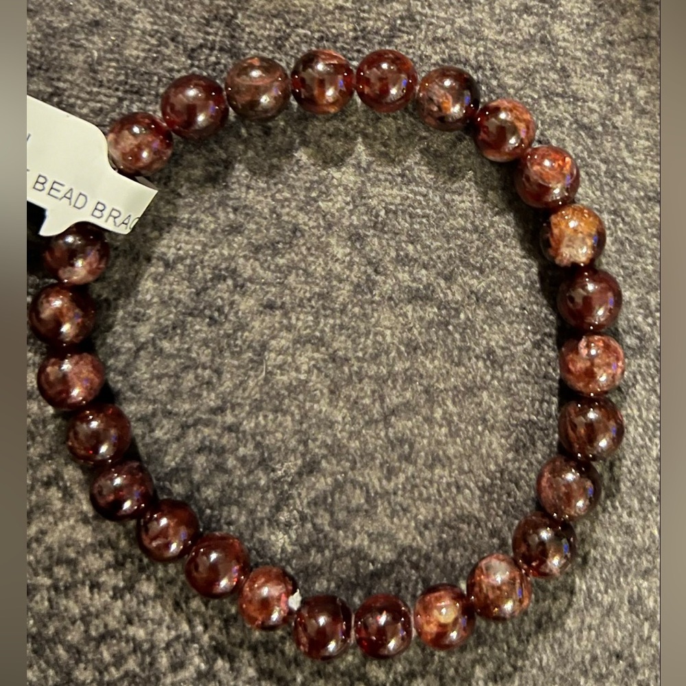 Garnet, gemstone stretch bracelet NEW